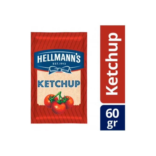 Ketchup sachet Hellmann's 60 gramos