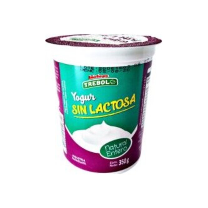 Yogurt sin lactosa entera natural pote Trébol 350 ml