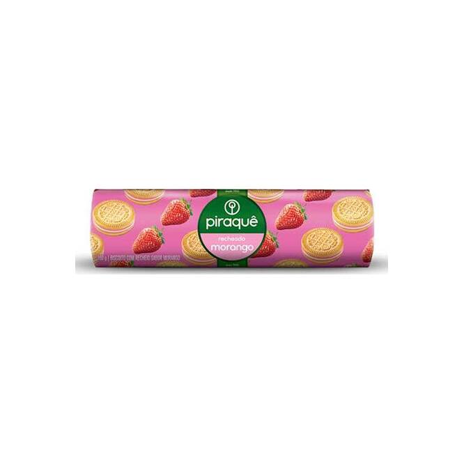 Galletitas rellenas sabor morango Piraquê 160 Gramos