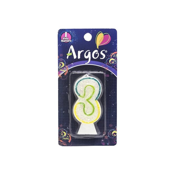 VELA PCUMPLEAÑOS NRO 3 ARGOS BLI