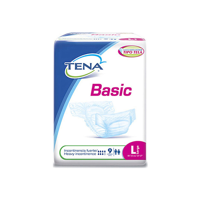 PAÑAL P/ADULTO TENA BASIC LARG 9UN PAQ