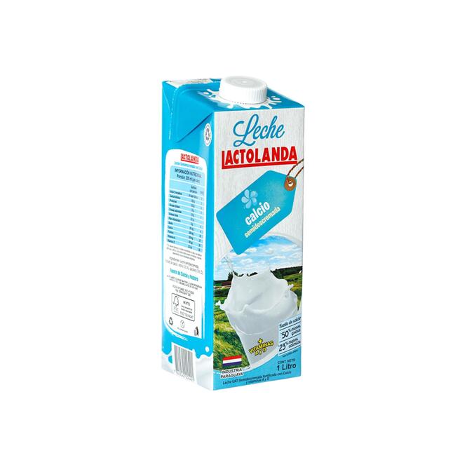 Leche semidescremada con calcio uat tetra Lactolanda 1 litro