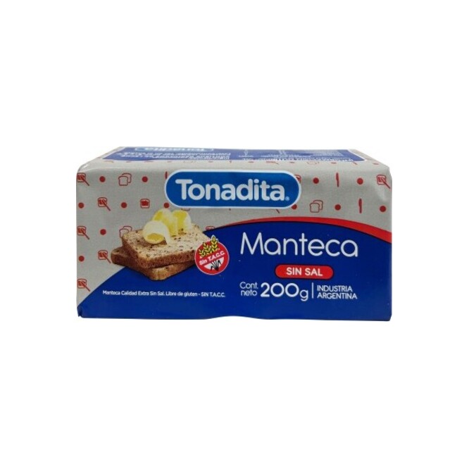 MANTECA TONADITA SIN SAL 200 GR