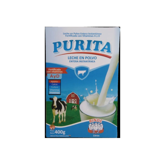 LECHE EN POLVO PURITA ENTERA 400GR CJA