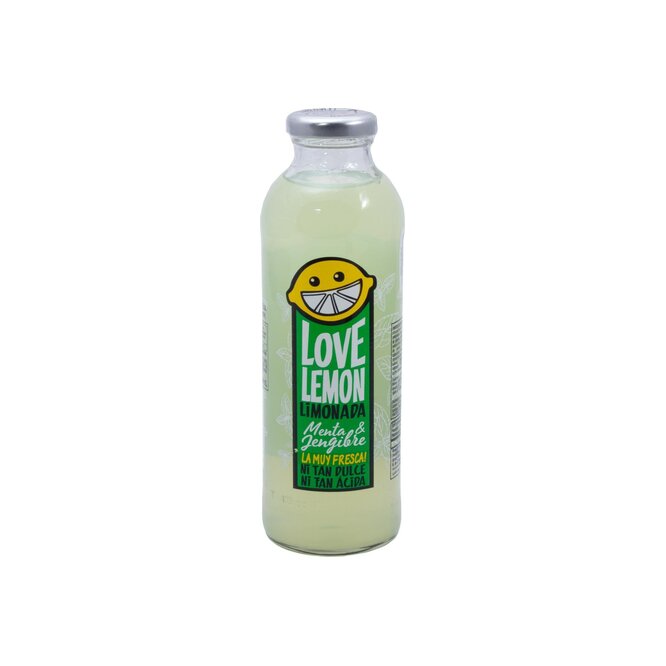 Agua saborizada con jugo de menta y jengibre Love lemon 475 ml