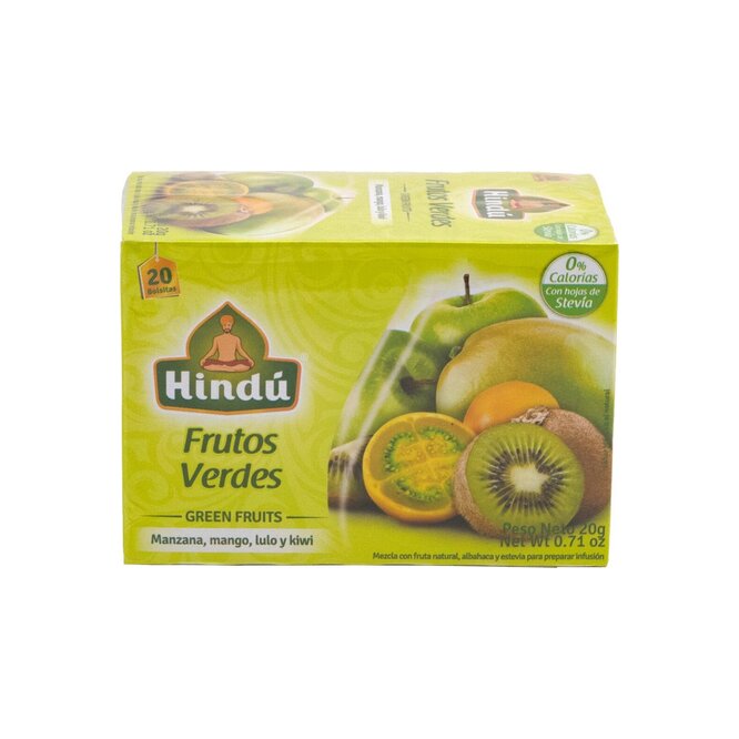 Té sabor frutos verdes Hindu 20 unidades