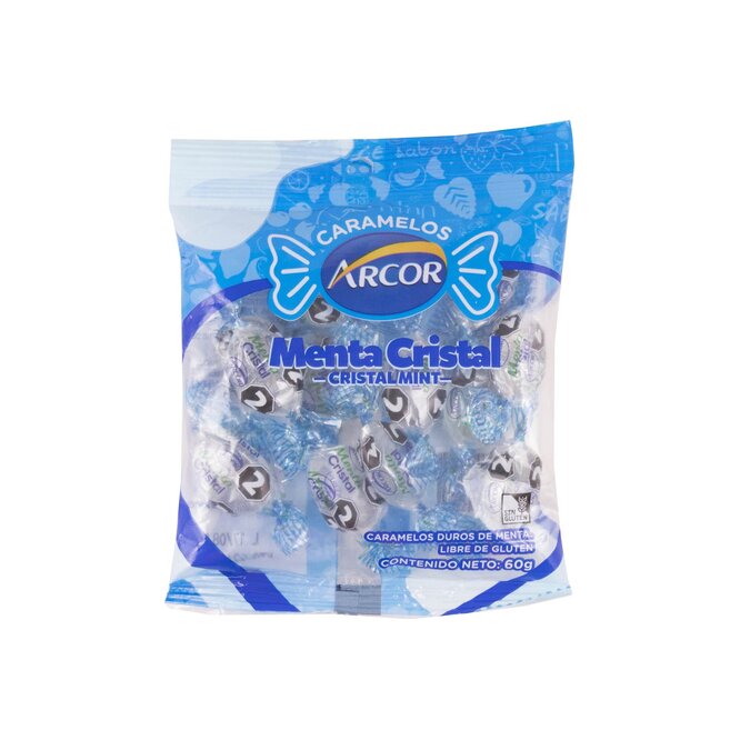 Caramelos menta cristal Arcor 60 gramos