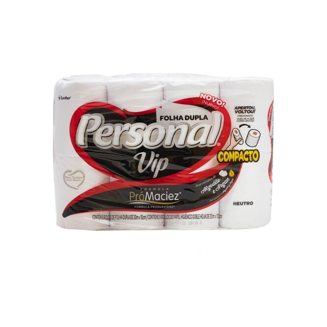 Papel Higiénico Doble Hoja Personal 8 unidades