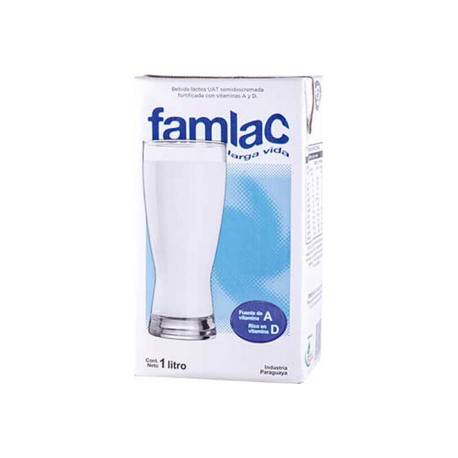 Bebida láctea larga vida tetra Famlac 1 litro