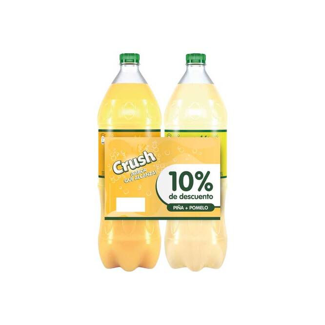 Gaseosa Sabor Piña pack de 2 unidades en botella Crush 2 litros