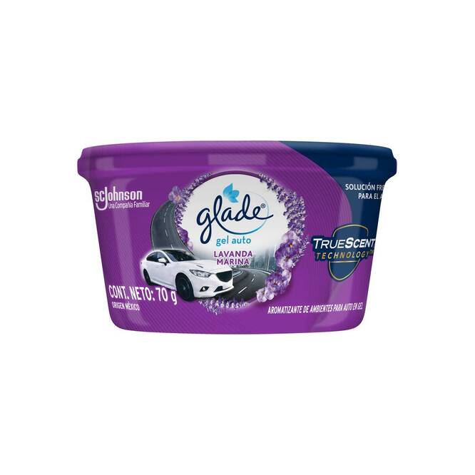 Aromatizante mini gel lavanda en lata Glade 70 gramos