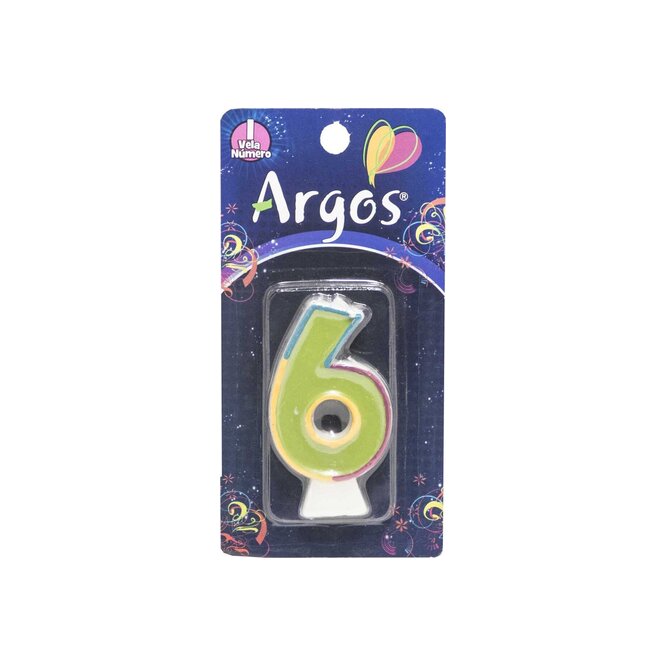 VELA PCUMPLEAÑOS NRO 6 ARGOS BLI
