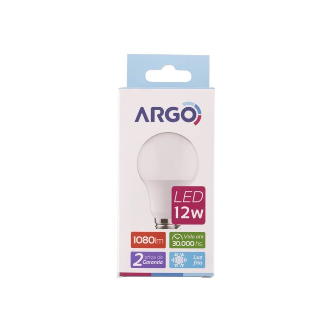 Lampara Led 12W Luz Fría 6500K E27 ARGO