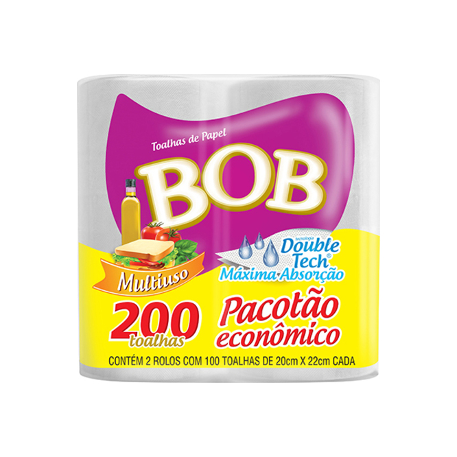 Rollos para cocina 200 hojas paquete Bob 2 unidades