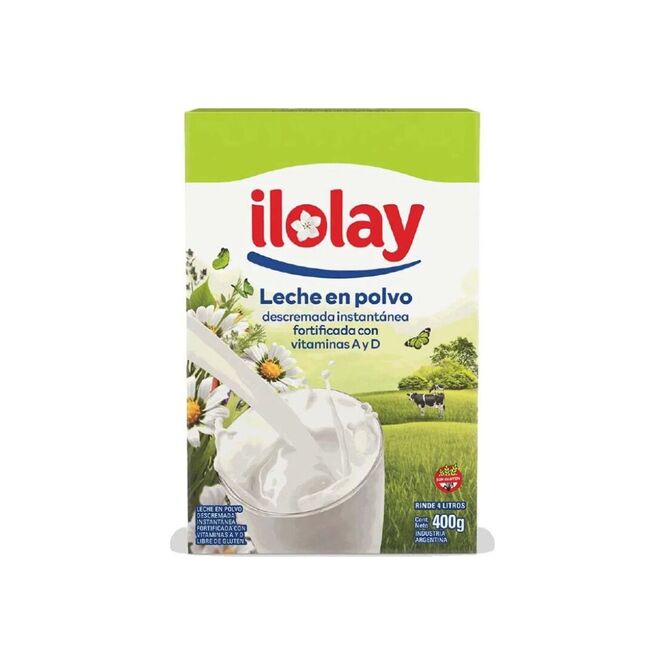 Leche en polvo descremado Ilolay 400 gramos