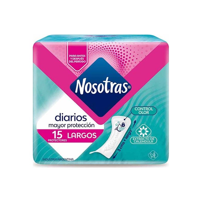 Protectores diarios largos Nosotras 15 unidades