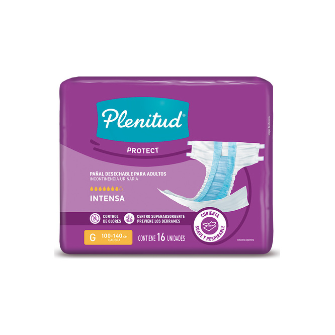 Pañales desechables para Adultos tamaño G Plenitud 16 unidades
