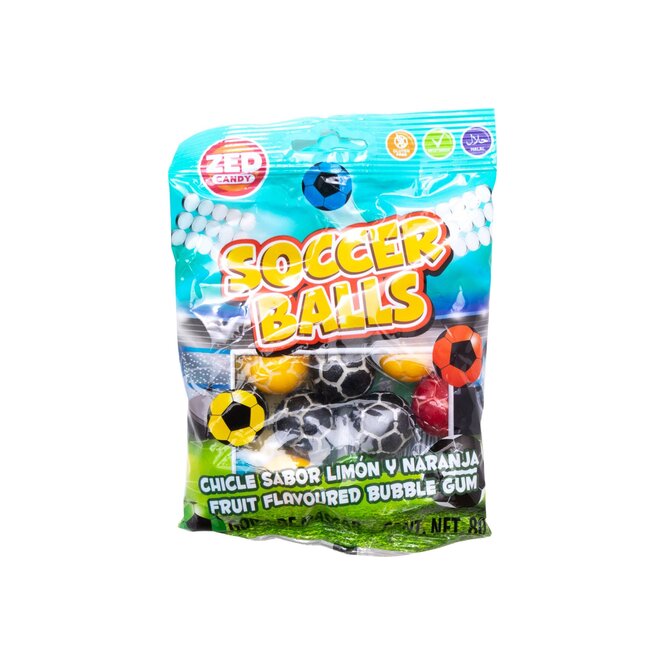 Chicle sabor limón y naranja Soccer Balls 80 gramos