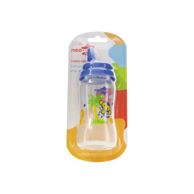 Vaso color azul con tapa Neopan 140 ml