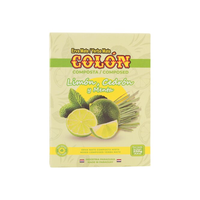 Yerba mate limón cedrón menta paquete Colón 250 gramos