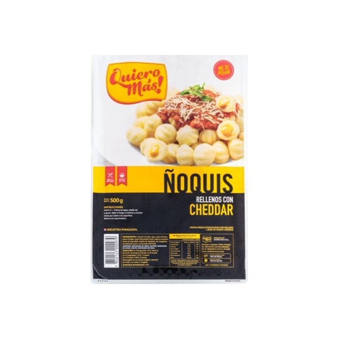 Ñoquis rellenos con cheddar Quiero Más 500 gramos
