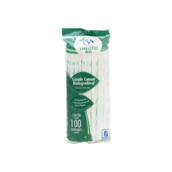 Pajitas plásticas con biod eco paquete Theoto 100 unidades