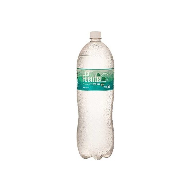 Agua mineral con gas botella La Fuente 2 litros