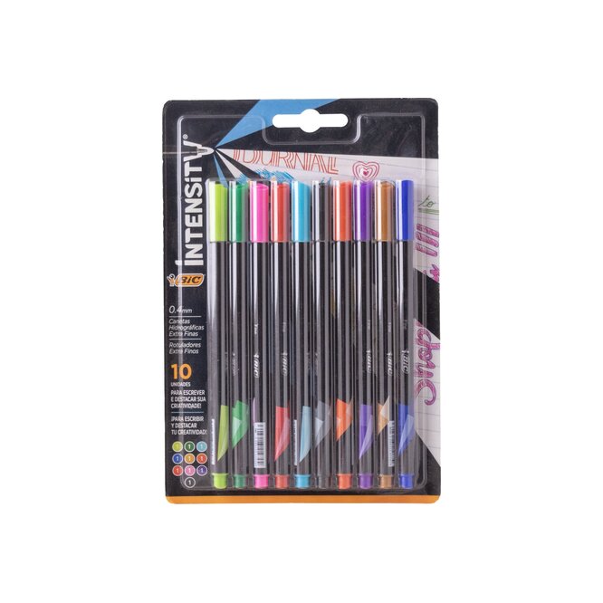 BOLIGRAFOS PUNTA FINA BIC INTENSIT 10UN