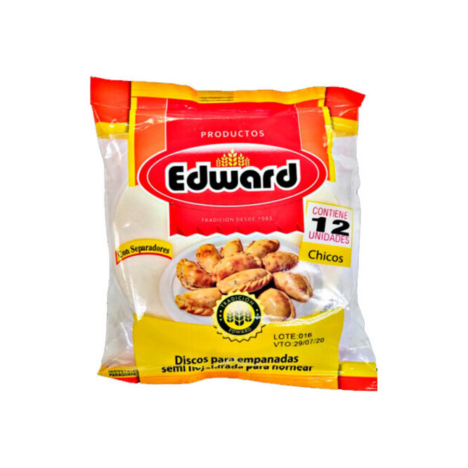 Discos para empanadas semi hojaldrada para hornear  Edward 12 unidades