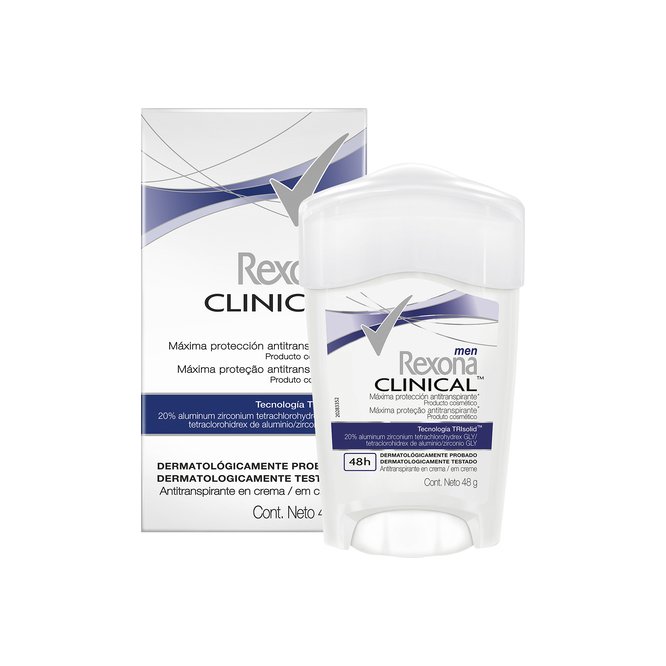 Desodorante antitranspirante Clinical Hombre barra Rexona 48 gramos