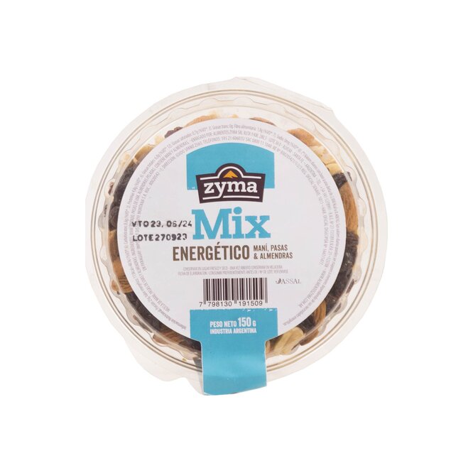 Mix energético maní pasas almendras Zyma 150 gramos