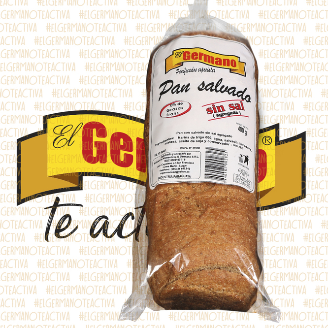 PAN SALVAD EL GERMANO S/SAL PAQ 400 GR