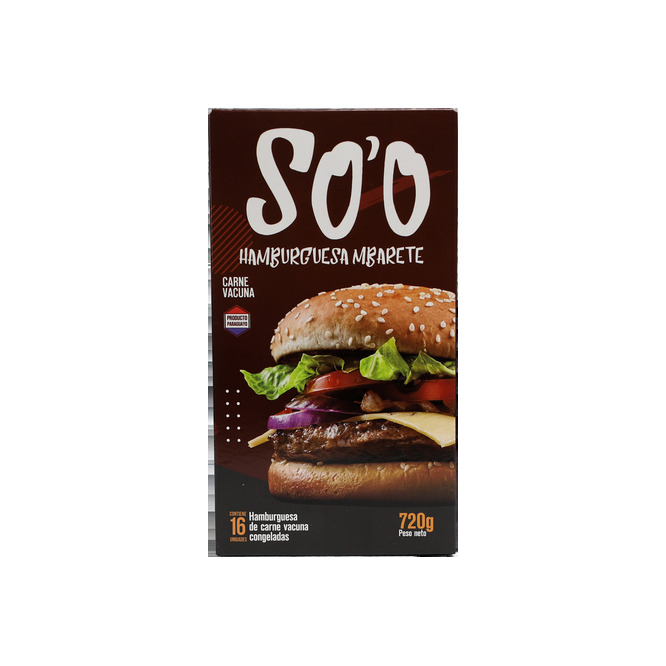 Hamburguesa de carne So'o 16 unidades