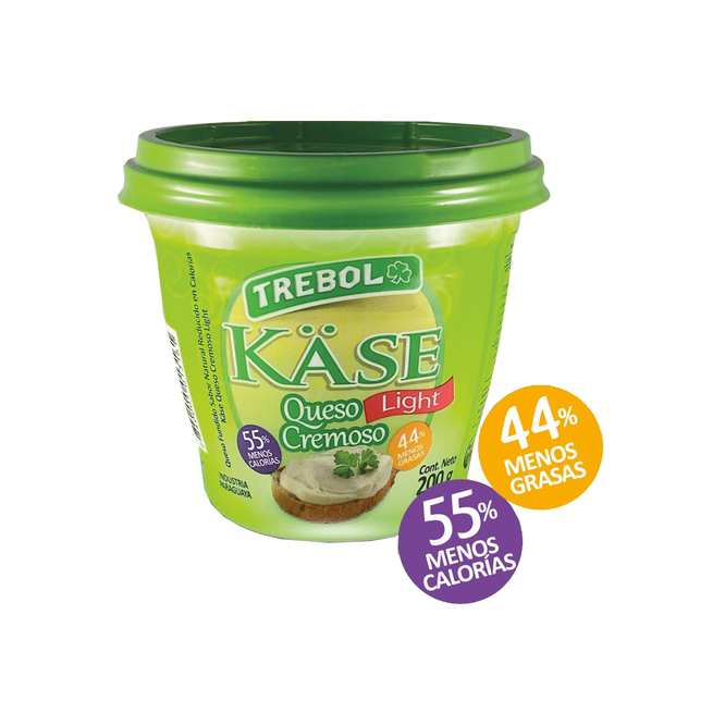 Queso cremoso light kase pote Trébol 200 gramos
