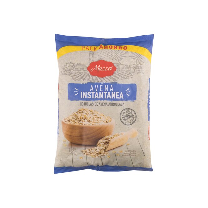 Avena instantánea en hojuelas arrolladas Mazzei 750 gramos