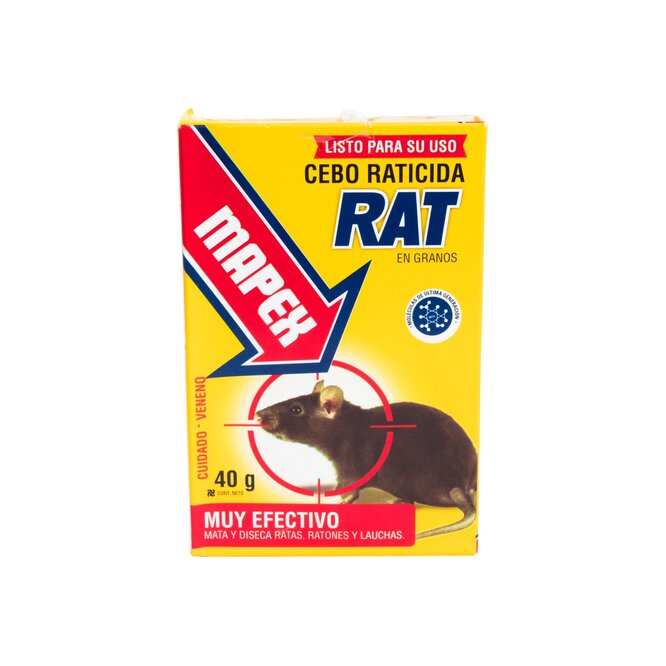 Raticida granos rat en caja Mapex 40 gramos