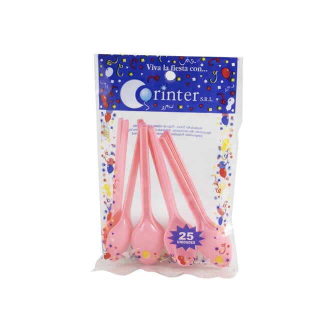 Cucharita rosada Corinter 25 unidades