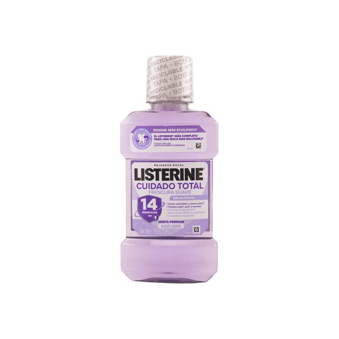 Enjuague bucal sin alcohol botella Listerine 250 ml