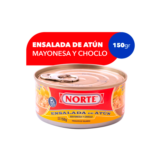 Ensalada de atún mayonesa y choclo lata Norte 150 gramos