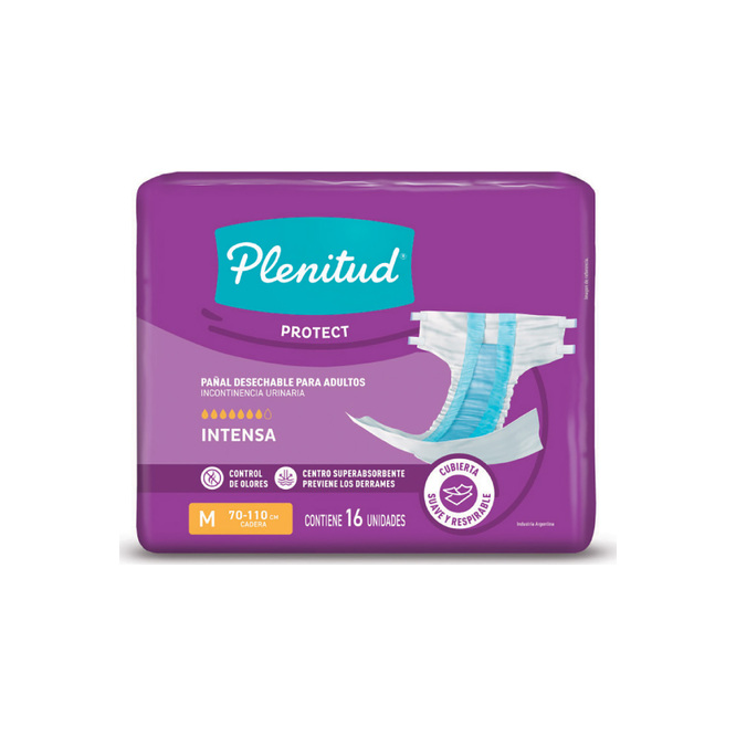 Pañales desechables para Adultos tamaño M Plenitud 16 unidades