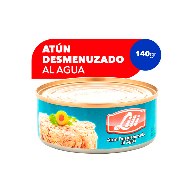 Atún desmenuzado al agua lata Lili 140 gramos