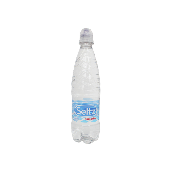 Agua mineral sin sodio botella descartable Seltz 500 ml
