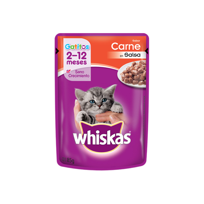 Alimento para gatitos carne soufflé en sachet Whiskas 85 gramos