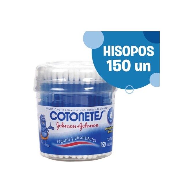 Hisopos flexibles cotonetes pote Johnson’s 150 unidades