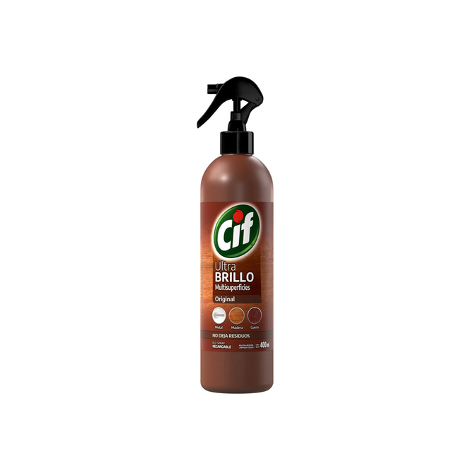 Limpiador ultra brillo anti polvo líquido CIF 400 ml