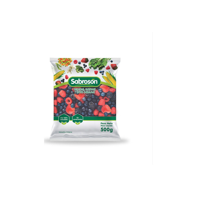 Frutas congeladas Mix de Berries en paquete Sabrosón 500 gramos