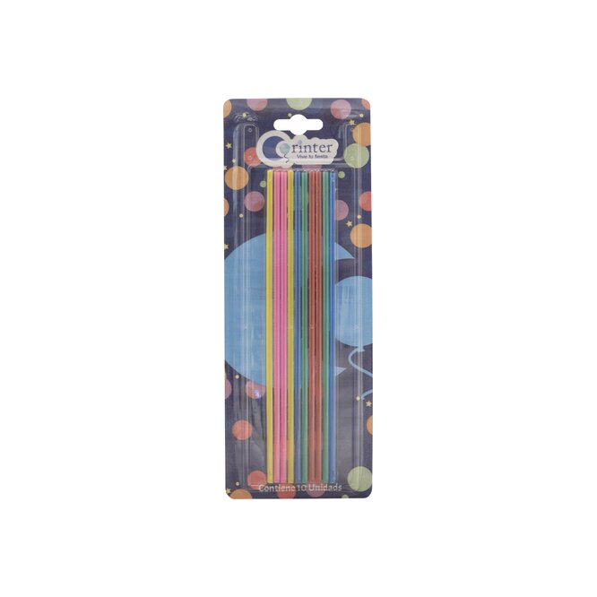 Velas coloridas largas Corinter 10 unidades
