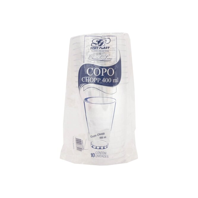 Vaso Descartable para chopp 400 ml Sert Plast 10 unidades