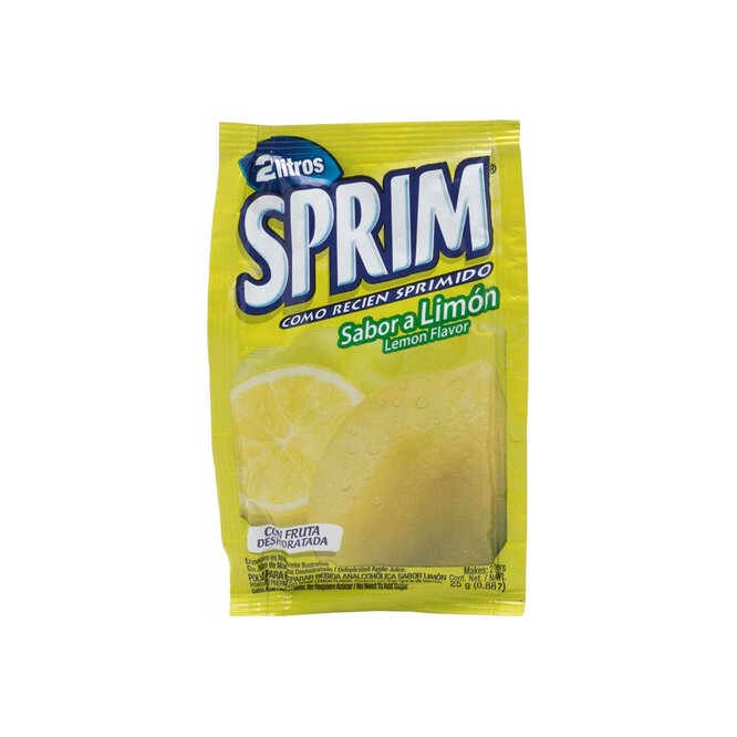 Jugo en polvo sabor limón en sobre Sprim 25 gramos