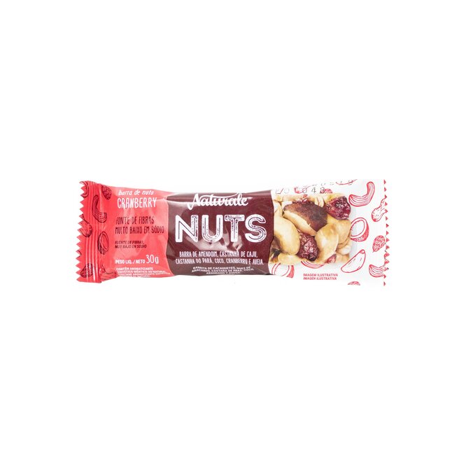 Barra de Nuts Cranberry Naturale 30 gramos